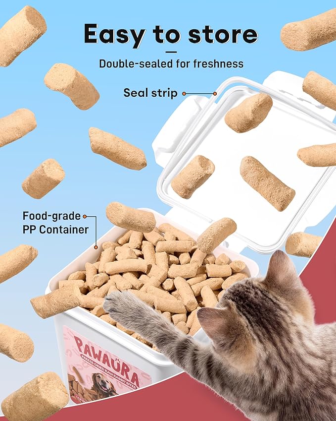 Freeze-Dried Raw Rabbit Treats & Food for Dogs & Cats - 97% Meat & Organs - Single Ingredient Rabbit Mini Nibs - Grain-Free Dog & Cat Food Topper, Mixer or Snack -17.63 oz
