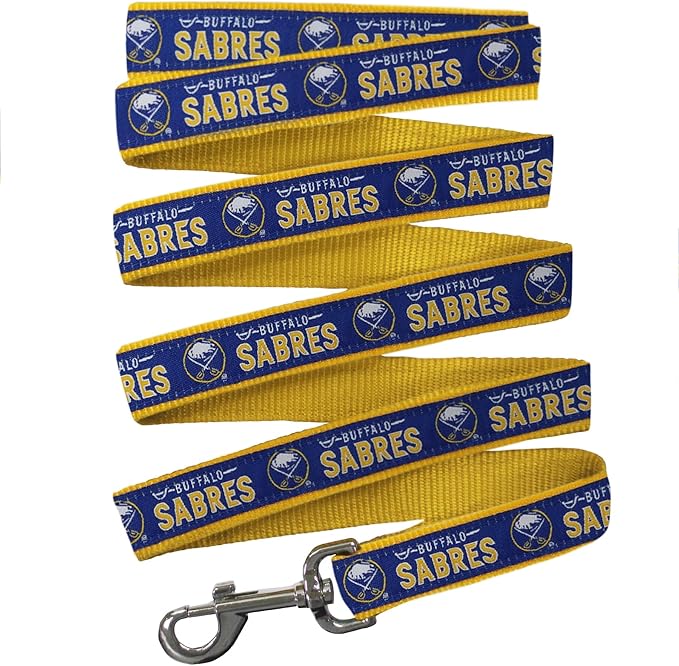 Pets First NHL Buffalo Sabres Leash for Dogs & Cats, Medium. - Walk Cute & Stylish! The Ultimate Hockey Fan Leash!, Medium (4 ft Long x 0.62 in Width) (SAB-3031-MD)