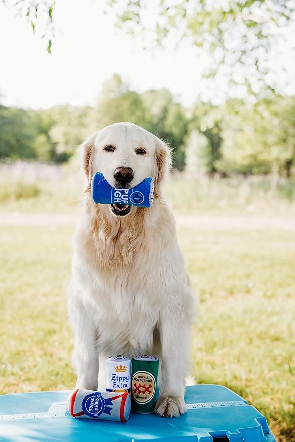 ZippyPaws Squeakie Can - Pup Light, Funny Alcohol Dog Toys for Small & Medium Dogs, Beer Can Puppy Toys for Dog Birthday