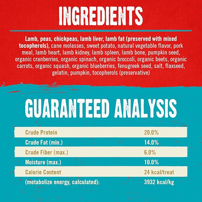 Stella & Chewy's Freeze-Dried Raw Coated Dog Biscuits – Grass-Fed Lamb Recipe – Protein Rich, Grain Free Dog & Puppy Treat – Great Snack for Training & Rewarding – 9 oz Bag