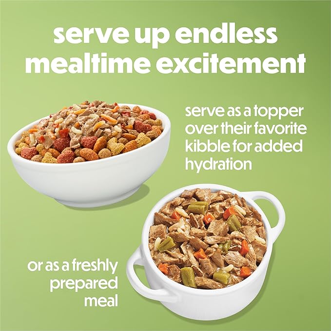 Purina Beneful Dog Food Freshly Prepared Meals Simmered Chicken Medley with Carrots, Green Beans, and Wild Rice - (Pack of 8) 10 oz. Tubs