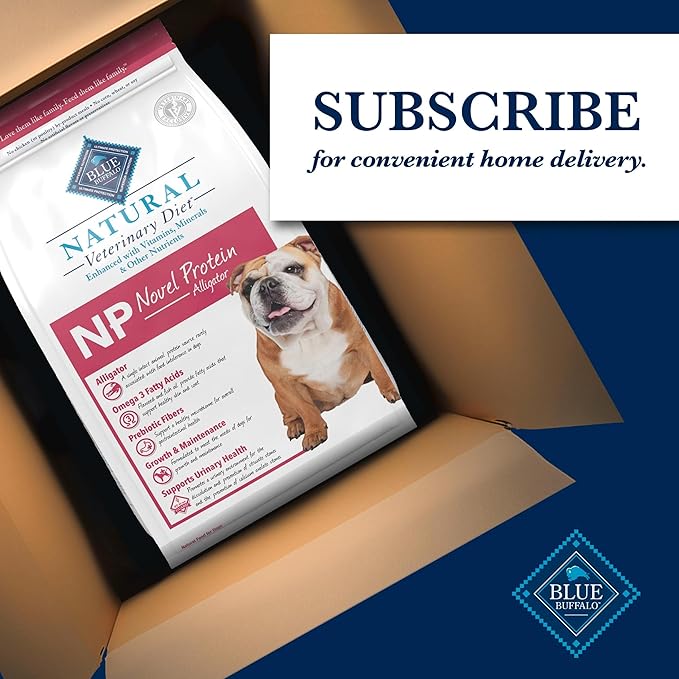 Blue Buffalo Natural Veterinary Diet NP Novel Protein Dry Dog Food, Food Sensitivity Formula, Veterinarian Prescription Required, Alligator, 6-lb. Bag