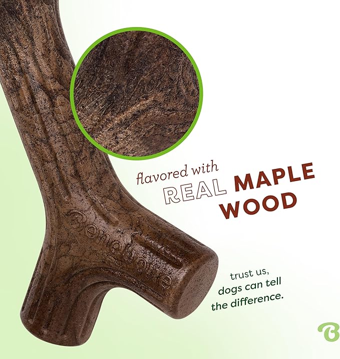 Benebone Maplestick Durable Dog Chew Toy for Aggressive Chewers, Real Maplewood, Made in USA, Giant