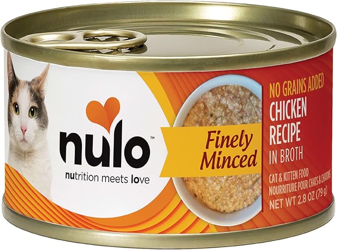 Nulo Canned Wet Cat Food - Finely Minced Chicken Recipe High Protein Grain-Free Cat Food for Indoor & Outdoor Kittens & Adults, 2.8oz Cans (Pack of 12)