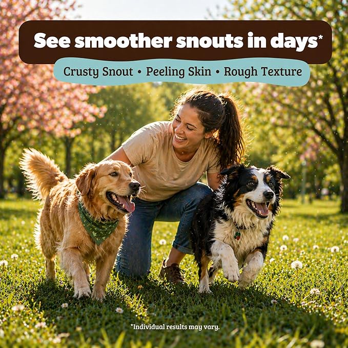 Natural Dog Company Snout Soother Dog Nose Balm – Moisturizing Care for Dry, Crusty, Cracked Noses with Coconut Oil & Shea Butter, Lick Safe Dog Snout Balm for All Breeds - 2 oz Tin