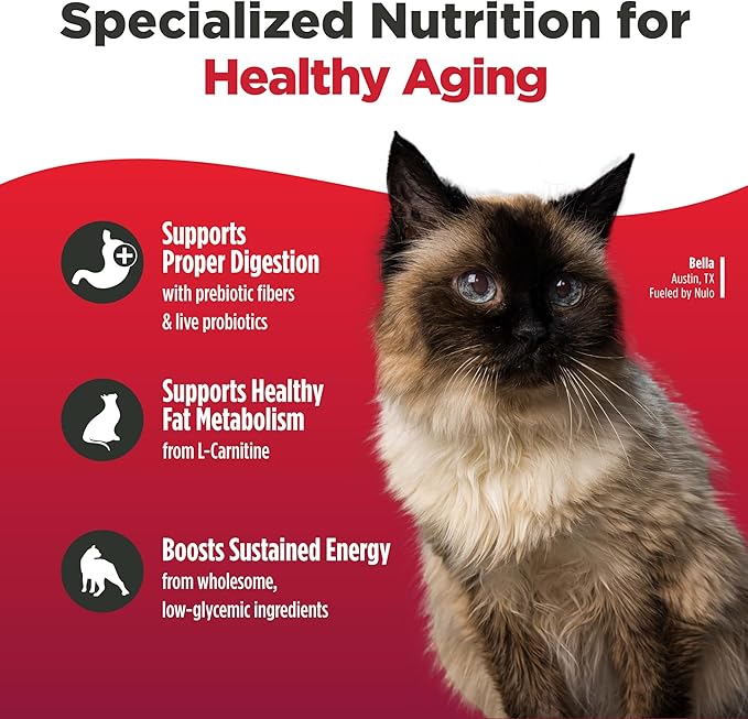 Nulo Freestyle Senior Dry Cat Food - Alaska Pollock & Sweet Potato, High Protein, Natural Grain Free Cat Food with Probiotics and L-Carnitine, 14lb Bag