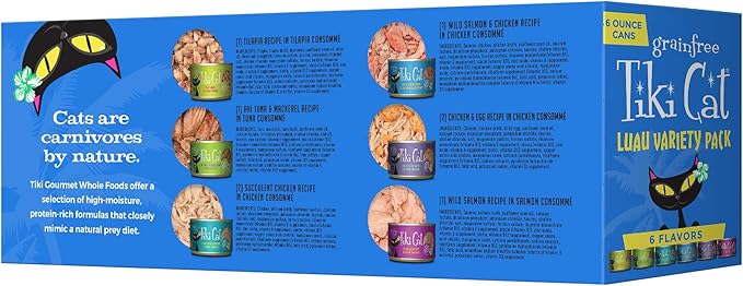 Tiki Cat Luau Wet Cat Food, Variety Pack, 6 oz. Cans (8 Count)