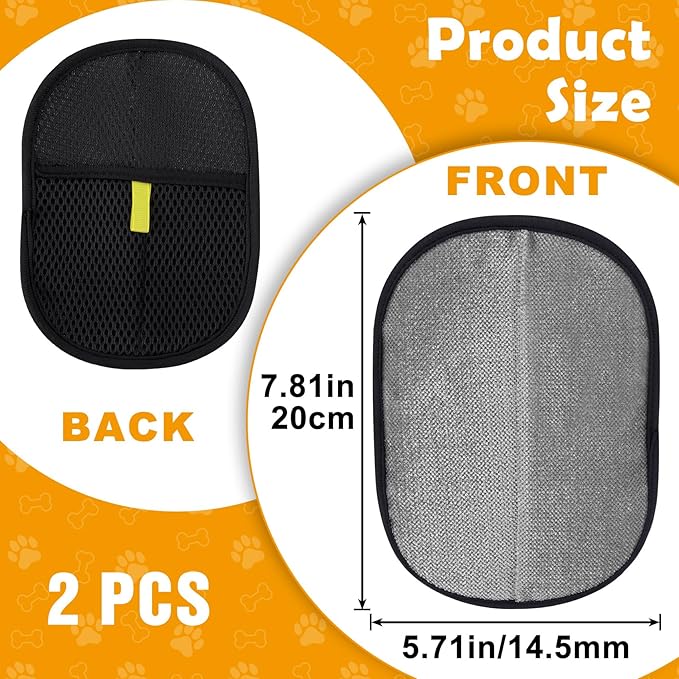 Pet Hair Removal Gloves for Cats and Dogs, Pet Hair Electrostatic Magic Brush Gloves, Efficient Pet Grooming Hair Remover Tools for Carpet, Couch, Laundry, Car Seat (2pcs, Black)