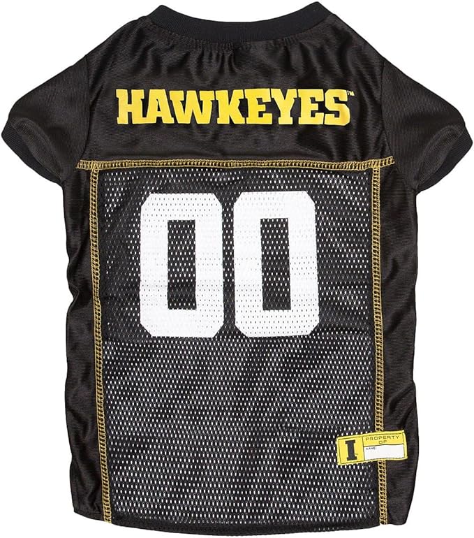 Pets First NCAA College Iowa Hawkeyes Mesh Jersey for DOGS & CATS, Small.Licensed Dog Jersey with your Favorite Football/Basketball College Team