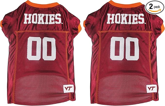 NCAA College Virginia Tech Hokies Mesh Jersey for Dogs & Cats, XX-Large. Licensed Big Dog Jersey with Your Favorite Football/Basketball College Team (Pack of 2)