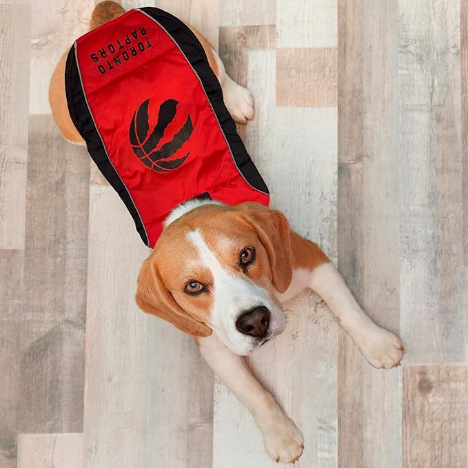 NBA Toronto Raptors Puffer Vest for Dogs & Cats, Size Medium. Warm, Cozy, and Waterproof Dog Coat, for Small and Large Dogs/Cats. Best NBA Licensed PET Warming Sports Jacket