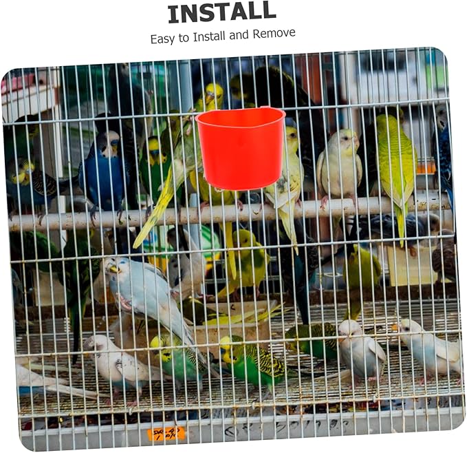 4Pcs Thickened Hanging Bird Cage Feeding Cups Space Saving Pet Water Bowls for Small Animals Easy Installation for Birds and Rabbits