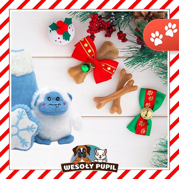 ZippyPaws Burrow Christmas Dog Toy - Plush Squeaky Holiday Dog Gifts for Small & Medium Puppy Dogs, Interactive Hide & Seek Stocking Stuffers for Pets - Yeti Mountain & Snowflake
