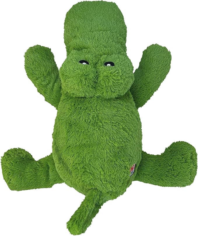 KONG XL 2 Pack - Soft Plush Dog Toy for Large Breeds - Durable, Cuddly & Squeaky - Perfect for Play & Comfort (Alligator/Hippo)