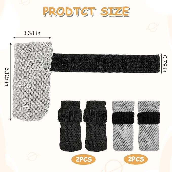 Cat Claw Covers,8Pack Shoes Booties for Cats Mittens to Prevent Scratching Socks Adjustable Breathable Mesh Puppy Indoor Gloves Paw Kitten Boots Suitable for Bathing and Nail Trimming (Grey + Black)