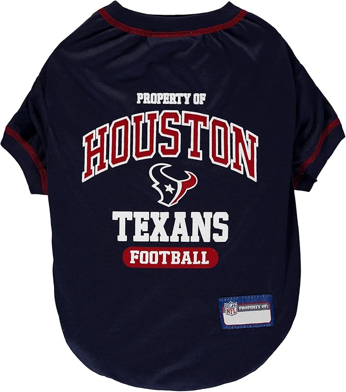 NFL Houston Texans Dog T-Shirt for Pets, Size Small. Officially Licensed Pet Shirt with Team Logo, Soft Stretchable Comfort Fit Apparel for Dogs & Cats