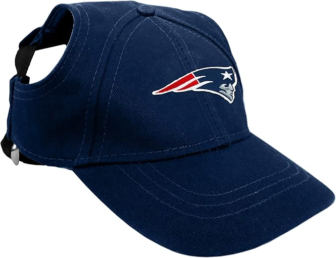 Littlearth NFL New England Patriots Pet Baseball Hat, Team Color, Large