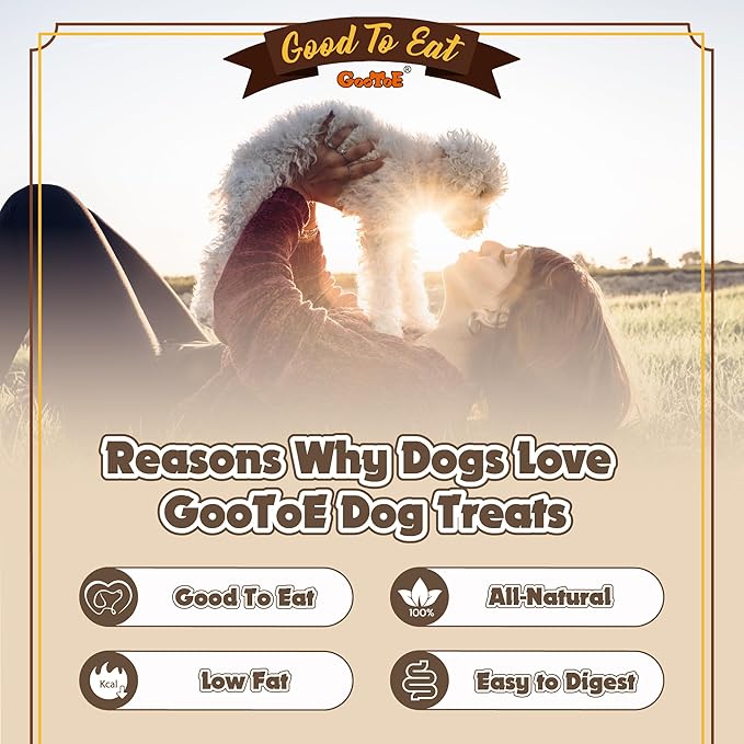 Gootoe Dog Treats, Chicken Jerky for Dogs - Dog Training Treats; High-Protein, Gluten-Free, Hypoallergenic, Grain-Free, Chicken Breast, 1 lb (Pack of 3)