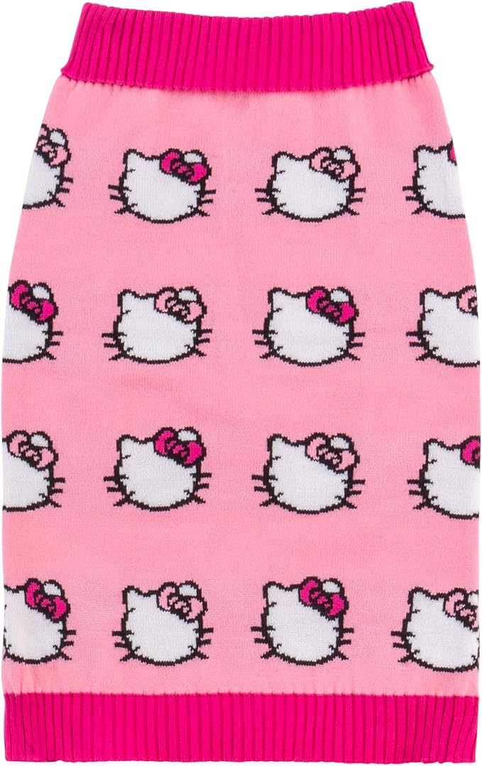 Hello Kitty and Friends Hello Kitty Dog Sweater - Pink Knit Fabric Pet Sweater with Character Design - Officially Licensed Sanrio Product from Jazwares - Medium