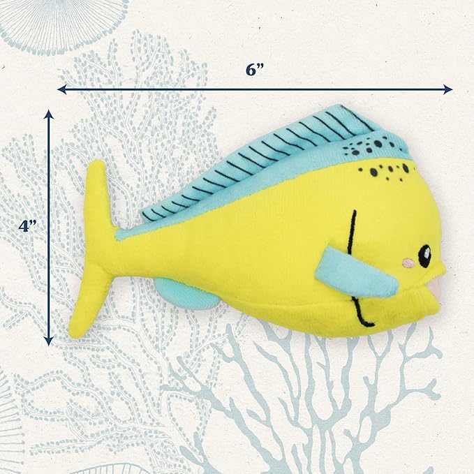 Dog Toys | Plush Mahi Mahi Stuffed Animal for Dogs | Eco Friendly Small Dog Toy