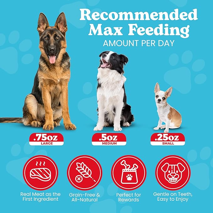 Classic Beef Bites, Soft Jerky Treats for Dogs, Grain-Free & All-Natural, Ideal for Training, Portioning, and High-Value Rewards for All Breeds & Ages - 3.5 Ounce Pouch