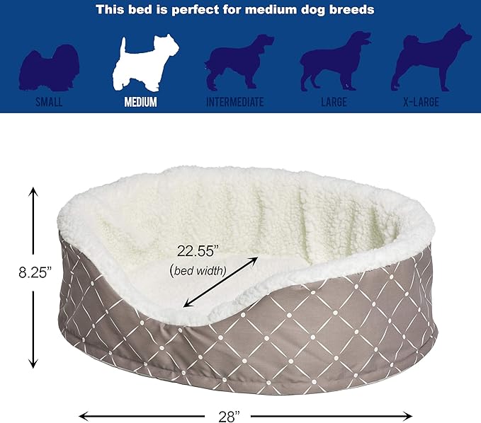 MidWest Homes for Pets CU29MRD Couture Orthopedic Cradle Pet Bed for Dogs & Cats, Medium