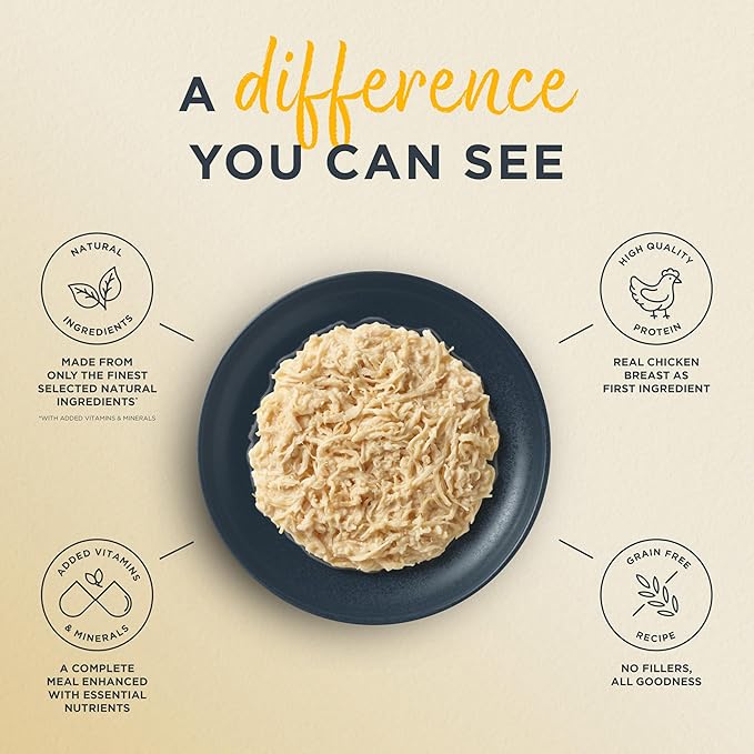 Reveal Entrées Natural Wet Cat Food, Grain-Free with Added Vitamins & Minerals, Carrageenan-Free and High Protein, Chicken Breast in Broth (24 x 2.47 oz Cans)