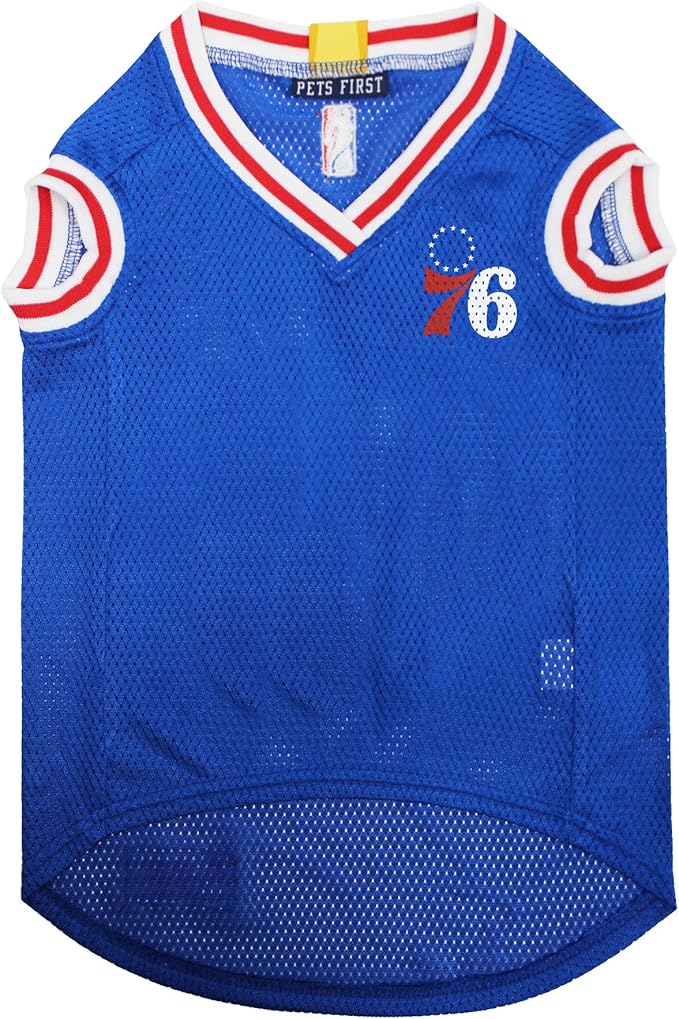 Pets First NBA PHILADELPHIA 76ERS DOG Jersey, X-Small - Tank Top Basketball Pet Jersey