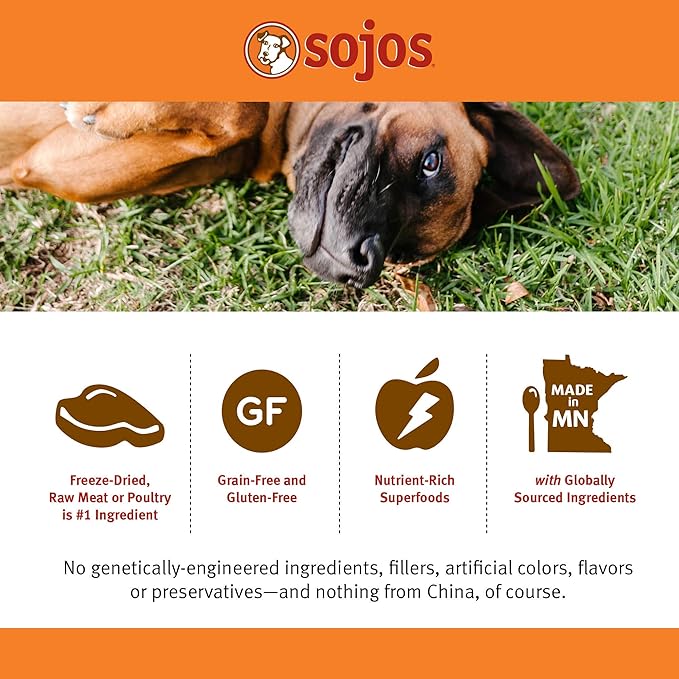 Sojos Complete Freeze Dried Raw Adult Dry Dog Food, Grain Free, Natural, Turkey Recipe, 7 lb Bag