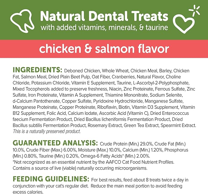 Whimzees Wellness Cat Dental Treats,Chicken and Salmon Flavor,(4.5 Ounce Bag),(Pack of 2)