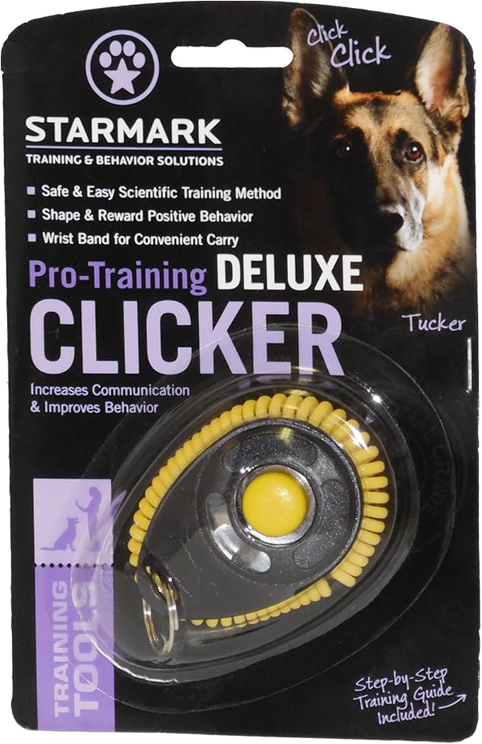 StarMark Black and Yellow Training Clicker with Yellow Wristband