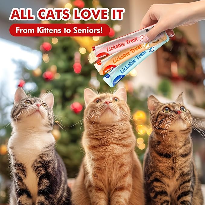 Lickable Cat Treats, High-Meat Wet Puree, Grain & Gum Free, for Cats, All-Natural Protein Snacks, 0.5oz Tubes (Pack of 20)