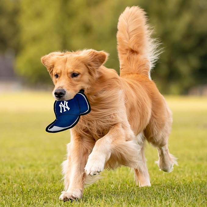 Pets First MLB New York Yankees Baseball Cap Tough Toy for Dogs, Best MLB Dog Toy with Team Logo