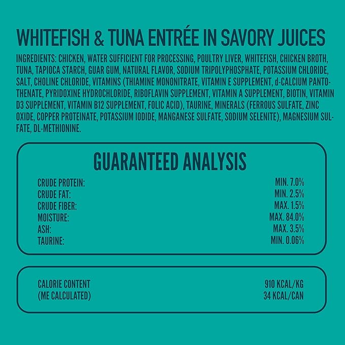 A Strong Heart Split Cup Wet Cat Food, Whitefish & Tuna Entree - 2.6 oz Split Cups, 20 Servings (Pack of 10), Made in The USA with Real Whitefish & Tuna