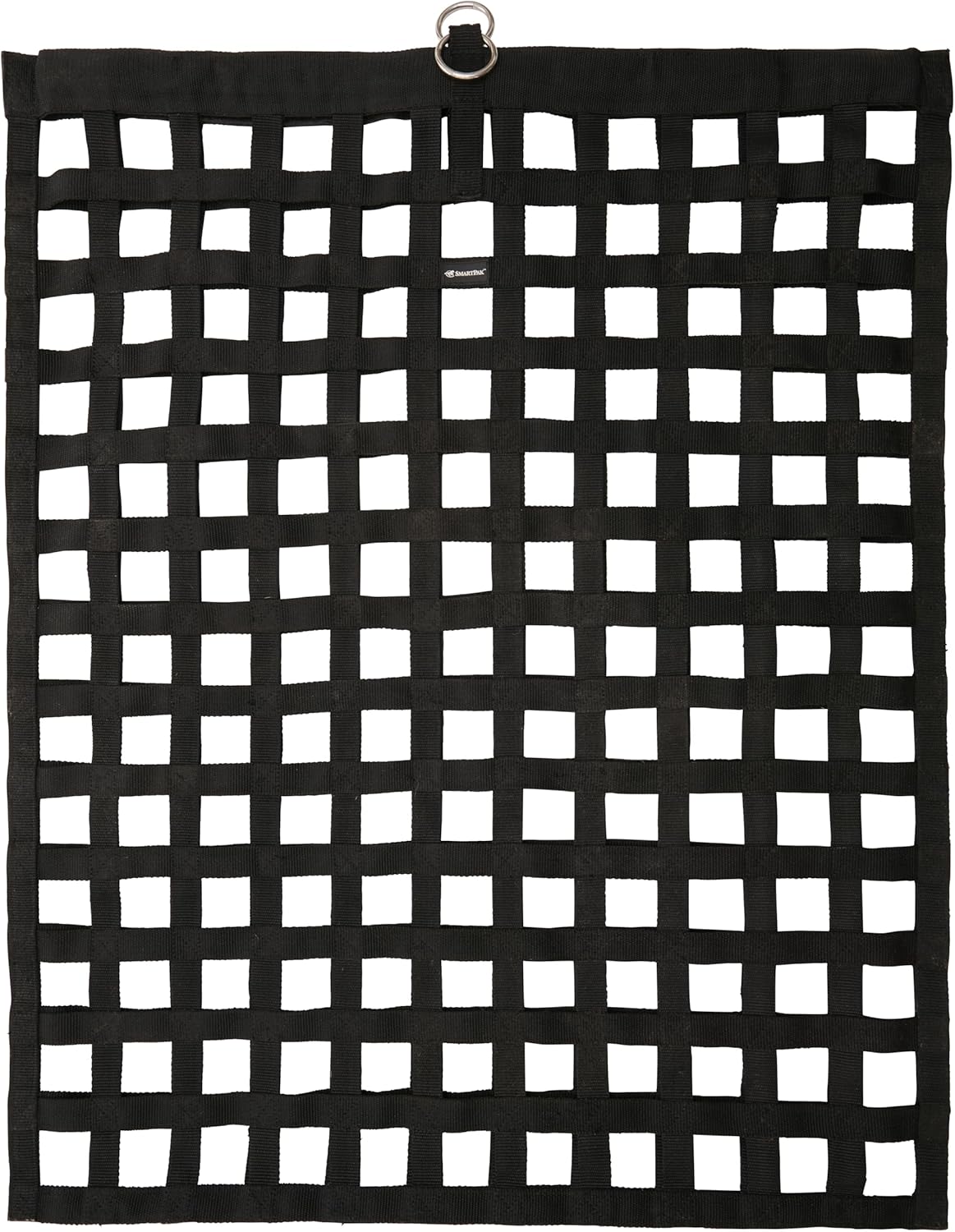 SmartEquine Slow Feed Hay Bag for Horses | Hay Feeder Net with Resistant Nylon | Gator Mouth Enclosure for Easy Loading | 2 Flakes Bag | 31" x 24.5" | Black | 2" Holes