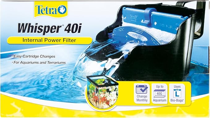Tetra Whisper Internal Filter For Aquariums 20 To 40 Gallons, In-Tank Filtration With Air Pump