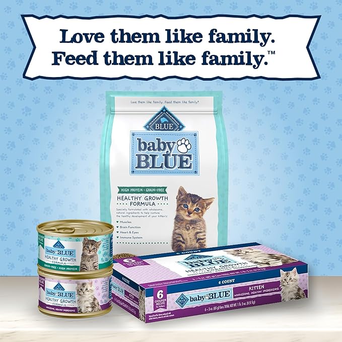 Blue Buffalo Baby Blue Natural Kitten Grain-Free Dry Cat Food, High-Protein Healthy Growth Formula with DHA, Savory Chicken, 2-lb Bag