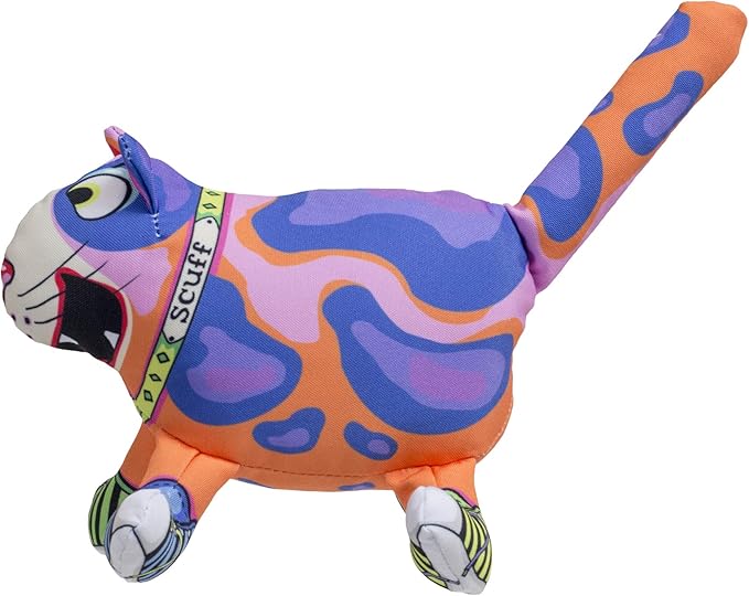 FUZZU that Sneacky Cat Scuff Dog Toy | Durable Squeaky Dog Toy | Rugged Dog Chew Toy | Medium