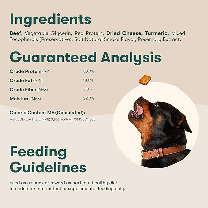 Jinx Beef & Cheese Layers Jerky Dog Treats - Crunchy, All Natural Dog Jerky Treats with Grass-Fed Beef & Cheese - Pet Products for All Dogs (Puppies, Adults & Seniors) - 15oz