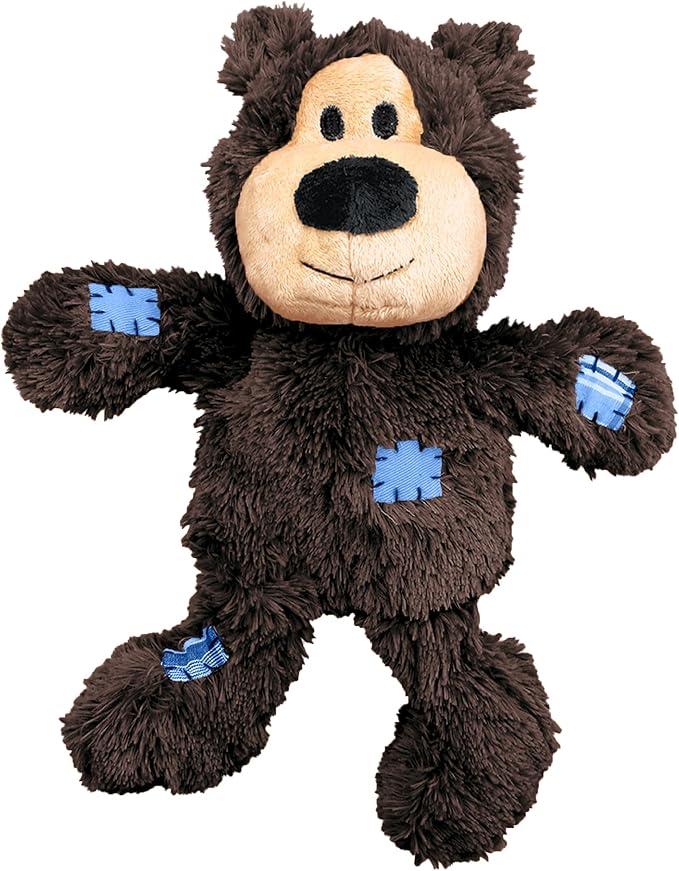 KONG XL 2 Pack - Soft Plush Dog Toy for Large Breeds - Durable, Cuddly & Squeaky - Perfect for Play & Comfort (Bear/Fox)