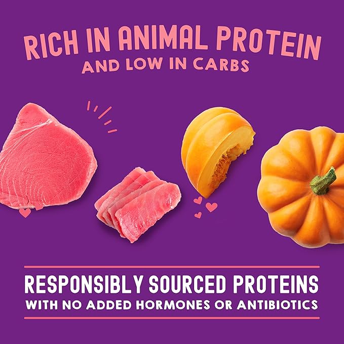 Stella & Chewy's Carnivore Cravings Wet Cat Food - Premium Pouches - Grain Free, High Protein Tuna & Pumpkin - Perfect For Picky Eaters - Complete Meal or Topper (2.8 oz, 24 Pack)