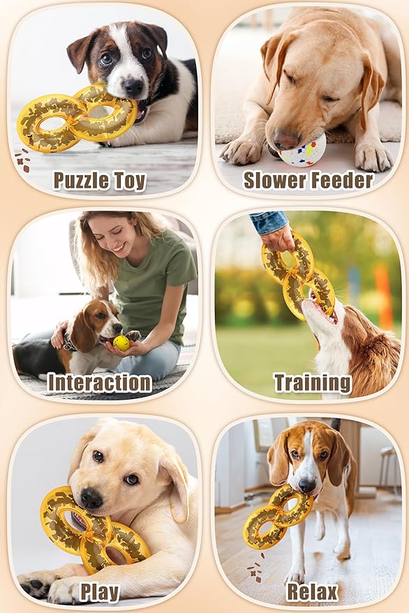 Moonorange Dog Pet Food Treat Feeder Chew Tooth Cleaning Ball Dog Toy Ball, Nontoxic Bite Food Ball Dogs Cats Training Exercise Toy, Exercise Game IQ Training Ball-Feeder Toy (with White Ball)