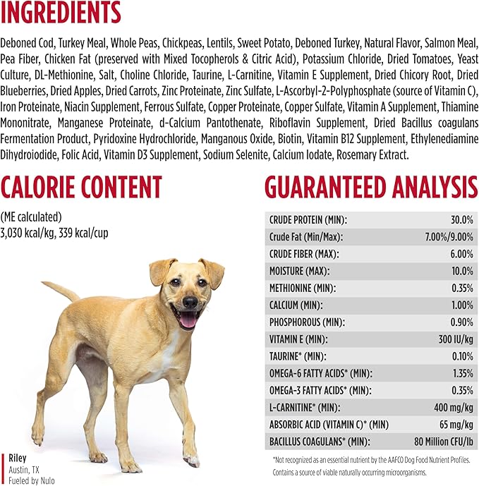 Nulo FreeStyle Adult Trim Dry Dog Food - High Protein Grain Free Dog Food for Healthy Weight Management, Natural Kibble with Probiotics, L-Carnitine and Fiber for Small, Medium, Large Breeds, 26lb Bag
