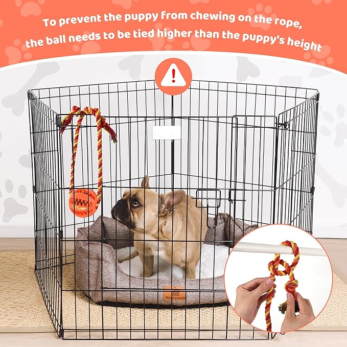 Interactive Dog Toys, Crate Training Aids for Puppies, Reduce Stress Anxiety Peanut Butter Dog Food Treat Dispenser Toys(Orange)