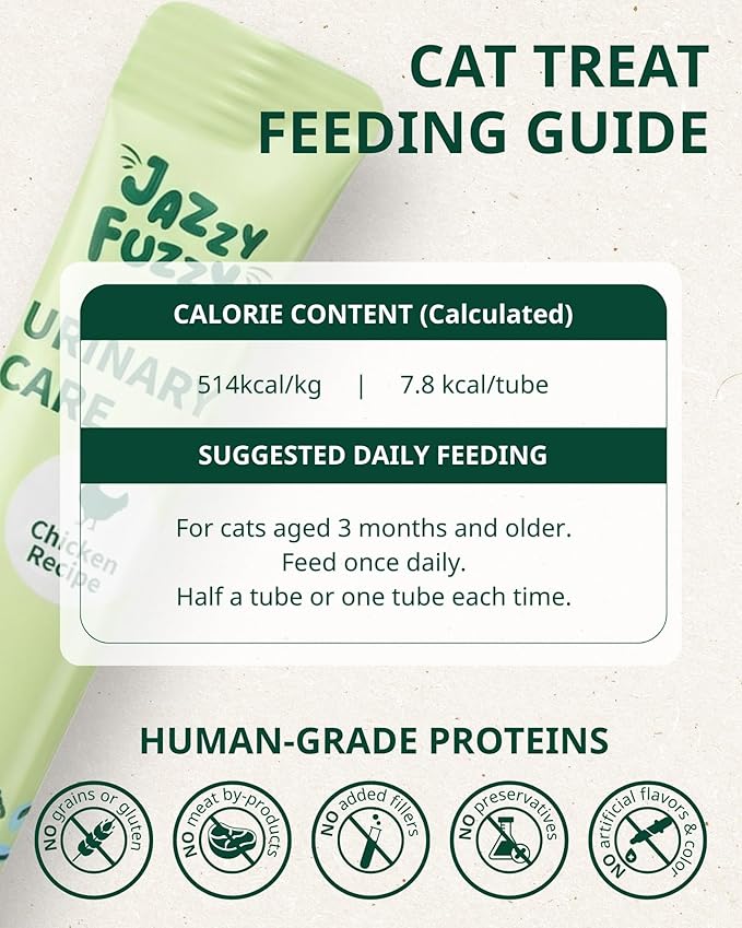 Urinary Care Cat Treats Lickable — Daily Wellness with Cranberry, Taurine, L-Lysine & Cat Multivitamins, Grain-Free Squeezable Cat Treats for Kidney & Urinary Support, Chicken, 10 Tubes