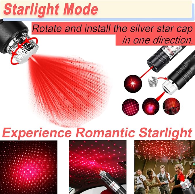 MEUSNO Lazer Pointer, Red Laser Pointer High Power Cat Laser Pointer Toy Red High Power Rechargeable Lazer Pointer for Cats Dogs Toy, High Power Laser Pointer for Presentations Cat Dogs Pet Toy