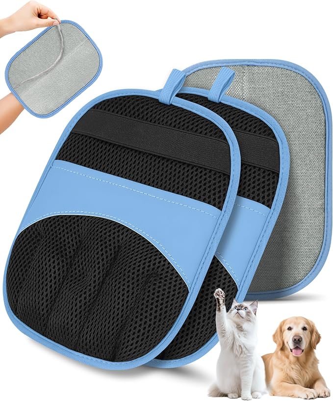 Pet Hair Removal Glove - Electrostatic Magic Brush Gloves Pet Hair for Dogs and Cats, The Magic Brush Pure Path Yomi Pet Grooming Needs, Fur Remover for Furniture, Clothes, Car Seats