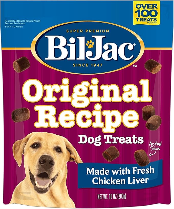 Bil-Jac Original Recipe Soft Dog Treats | Real Chicken Liver | 10 oz Resealable Bag