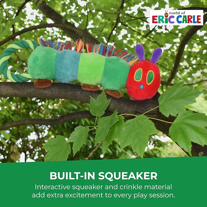 Multipet Eric Carle Very Hungry Caterpillar Rope Tug 9" Dog Toy
