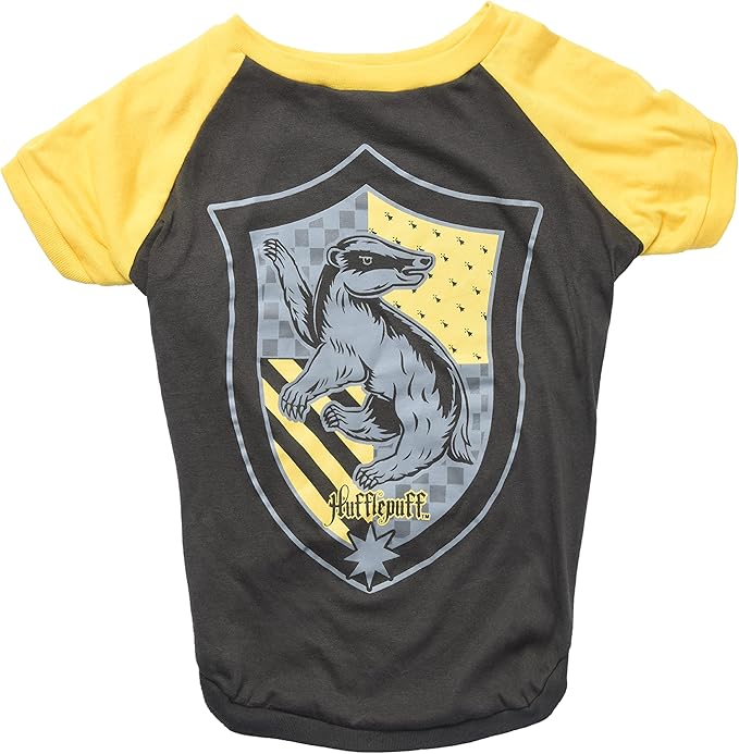 Harry Potter Hufflepuff Dog T-Shirt - Pet Costume Shirt for Dogs - Officially Licensed Dog Apparel & Accessories for Hogwarts Houses, Size X-Small